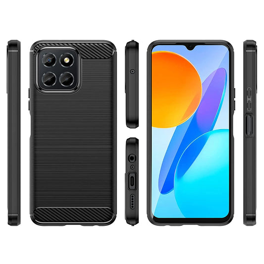 Coque pour Honor 70 Lite / X6 / X8 5G, Techsuit, Carbone, Noire