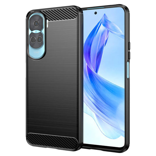 Coque pour Honor 90 Lite, Techsuit, Carbone, Noire