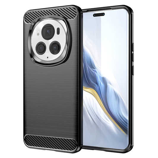 Coque pour Honor Magic6 Pro, Techsuit, Carbone, Noire