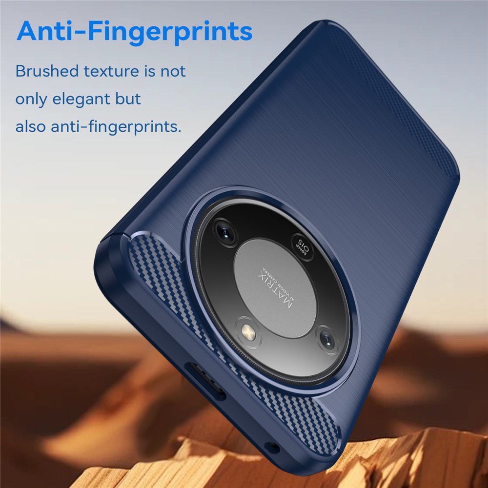 Étui pour Honor Magic8 Lite, Techsuit, Carbone, Bleu