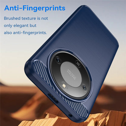 Étui pour Honor Magic8 Lite, Techsuit, Carbone, Bleu