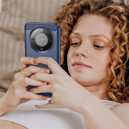 Étui pour Honor Magic8 Lite, Techsuit, Carbone, Bleu