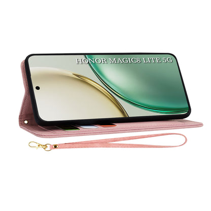 Étui pour Honor Magic8 Lite, Techsuit, FlipCraft, Rose