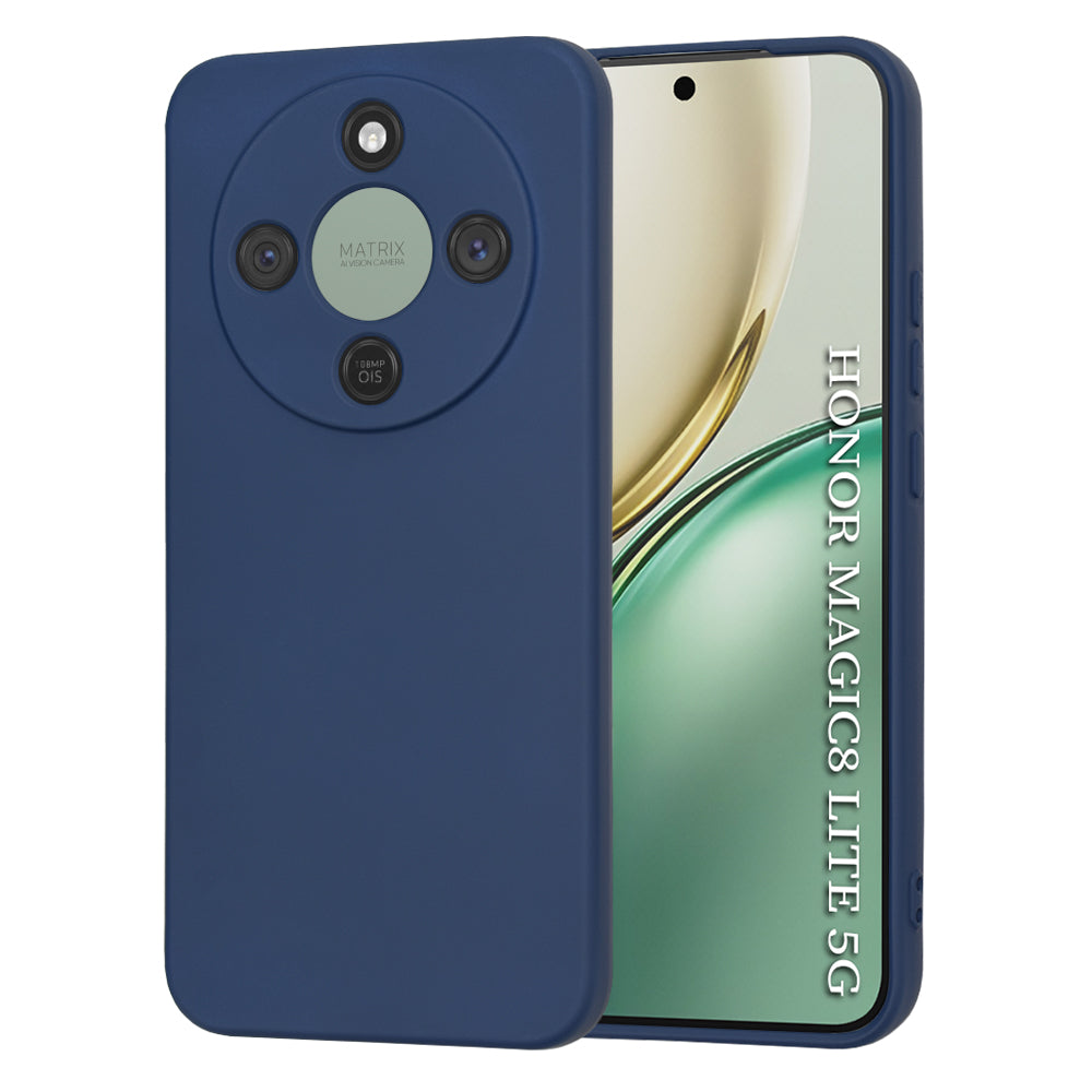 Étui pour Honor Magic8 Lite, Techsuit, SoftFlex, Bleu Marine