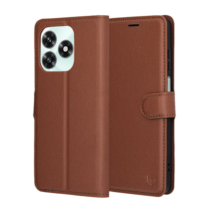 Étui pour Honor X5c Plus, Techsuit, Leather Folio, Marron