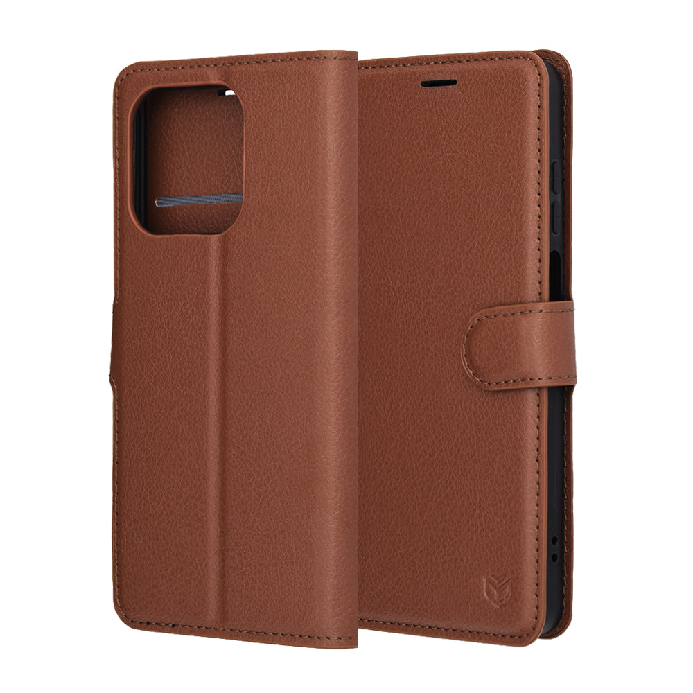 Étui pour Honor X5c Plus, Techsuit, Leather Folio, Marron