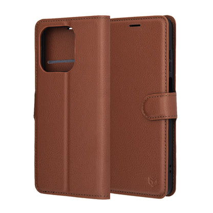 Étui pour Honor X5c Plus, Techsuit, Leather Folio, Marron