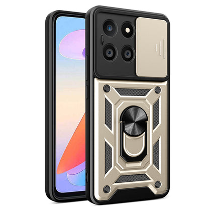 Coque pour Honor X6a, Techsuit, CamShield, Dorée