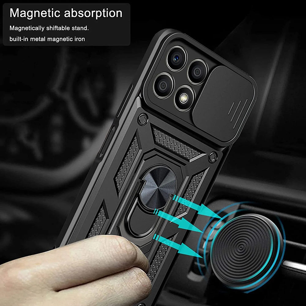 Coque pour Honor X6a, Techsuit, CamShield, Noire