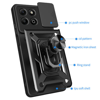 Coque pour Honor X6b, Techsuit, CamShield, Noire