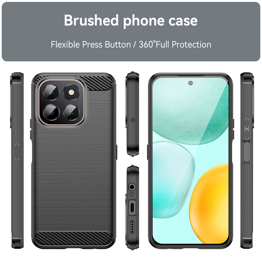 Coque pour Honor X6c, Techsuit, Carbone, Noire