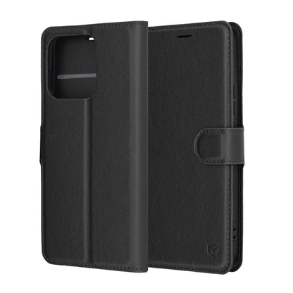 Coque pour Honor X8c, Techsuit, Leather Folio, Noire