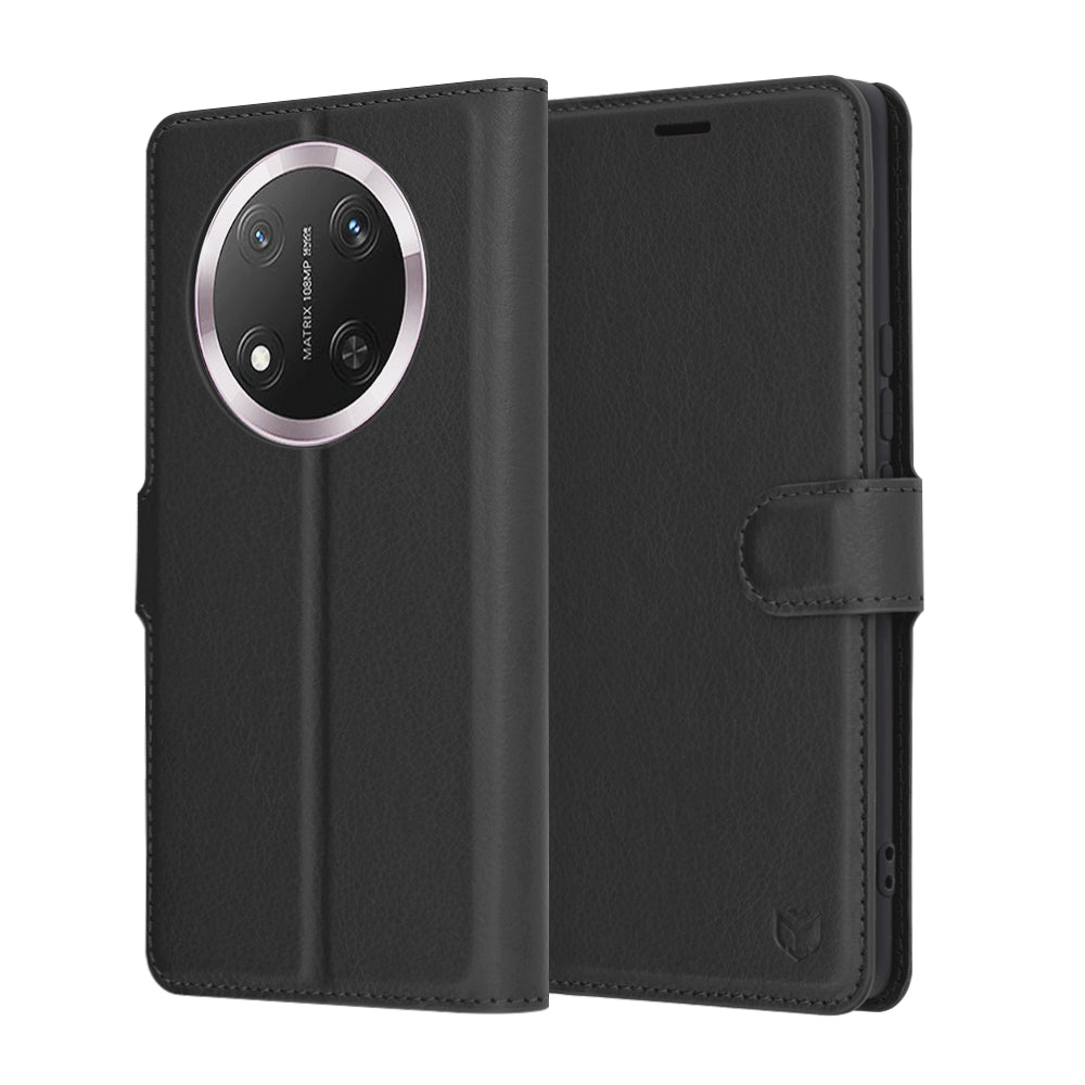 Étui pour Honor X9c / Magic7 Lite, Techsuit, Folio en cuir, Noir