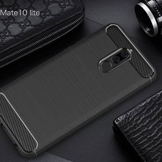Coque pour Huawei Mate 10 Lite, Techsuit, Carbone, Noire