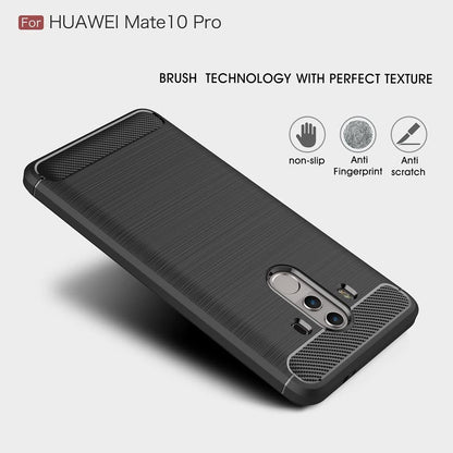 Coque pour Huawei Mate 10 Pro, Techsuit, Carbone, Noire