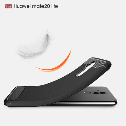 Coque pour Huawei Mate 20 Lite, Techsuit, Carbone, Noire