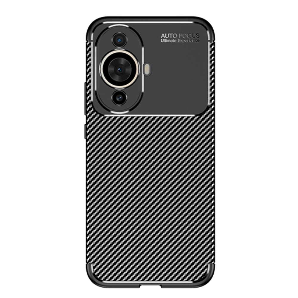 Coque pour Huawei nova 12s / nova 11, Techsuit, Fibre de carbone, Noire