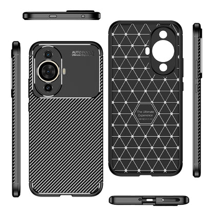 Coque pour Huawei nova 12s / nova 11, Techsuit, Fibre de carbone, Noire