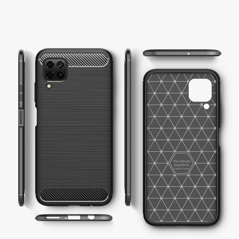 Coque pour Huawei P40 lite 4G, Techsuit, Carbone, Noire