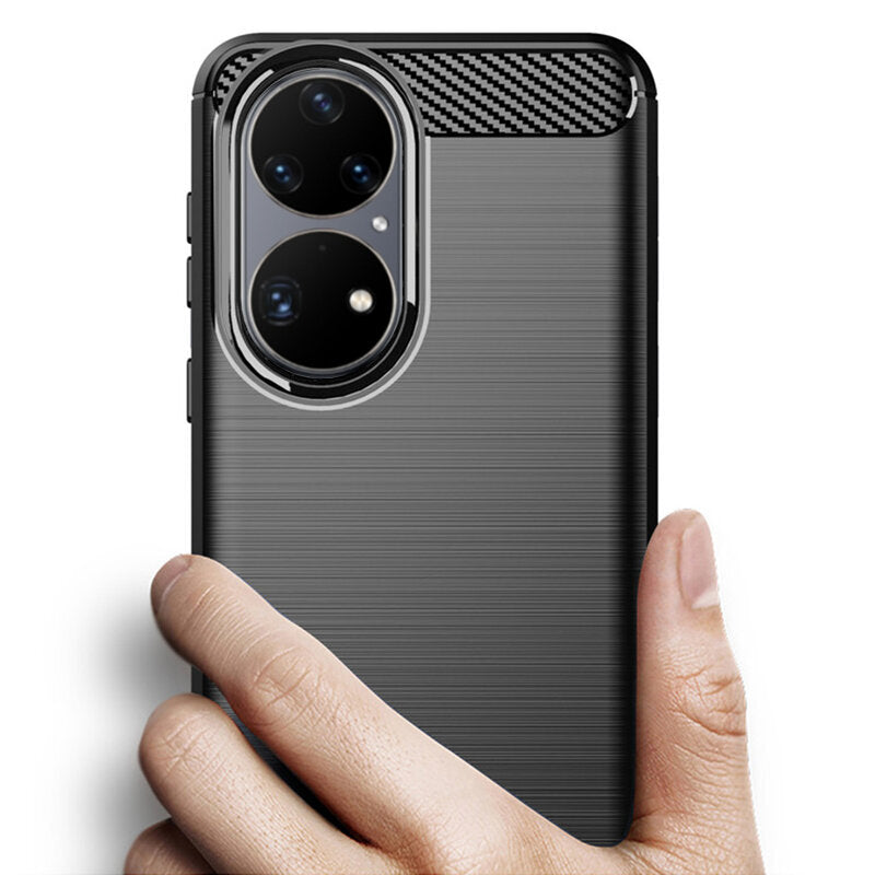 Coque pour Huawei P50 Pro, Techsuit, Carbone, Noire