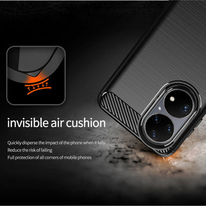 Coque pour Huawei P50 Pro, Techsuit, Carbone, Noire