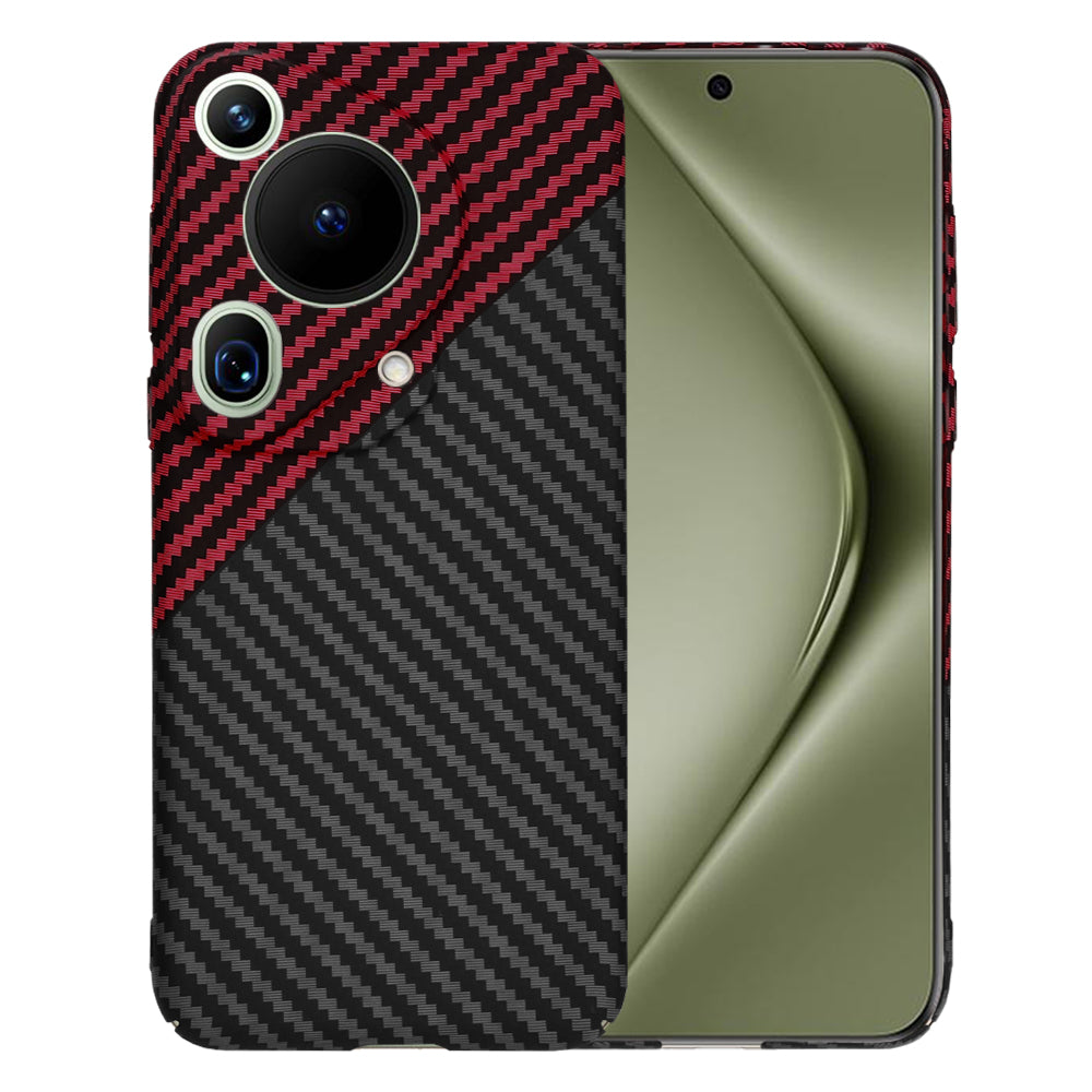 Case for Huawei Pura 70 Ultra, Techsuit, Carbonite FiberShell, Black Red