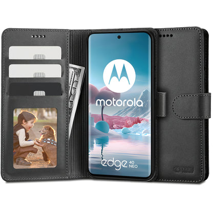 Etui pour Motorola Edge 40 Neo, Tech-Protect, Portefeuille, Noir 