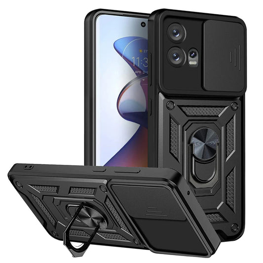 Coque pour Motorola Edge 30 Fusion, Techsuit, CamShield, Noire