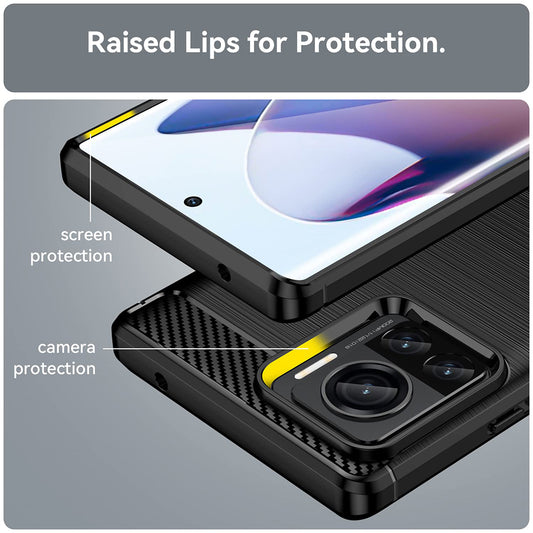 Coque pour Motorola Edge 30 Ultra, Techsuit, Carbone, Noire