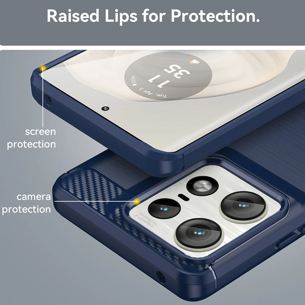 Coque pour Motorola Edge 50 Pro, Techsuit, Carbone, Noire