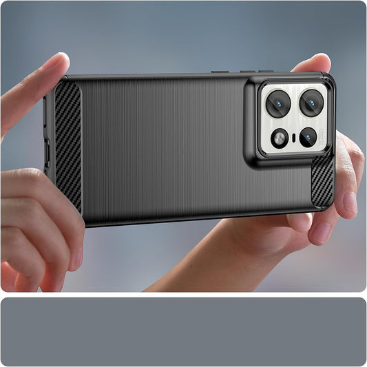 Coque pour Motorola Edge 50 Ultra, Techsuit, Carbone, Noire