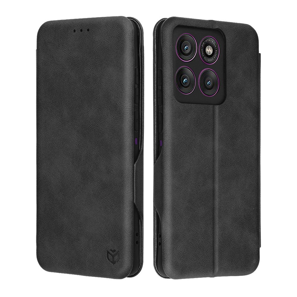 Coque pour Motorola Edge 60 Pro, Techsuit, Safe Wallet Plus, Noire