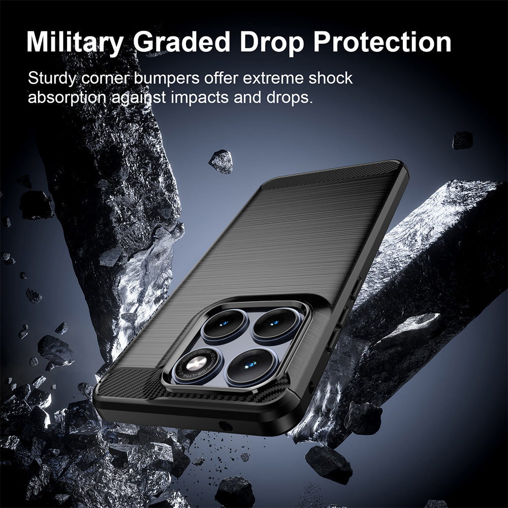 Étui pour Motorola Edge 70 Fusion, Techsuit, Carbone, Noir