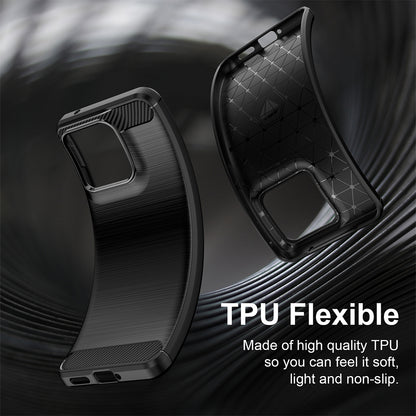 Étui pour Motorola Edge 70 Fusion, Techsuit, Carbone, Noir