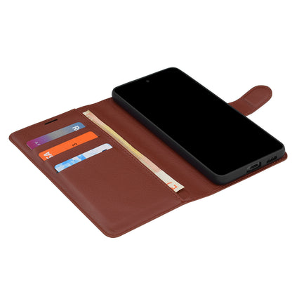 Coque pour Motorola Edge 70 Fusion, Techsuit, Leather Folio, Marron