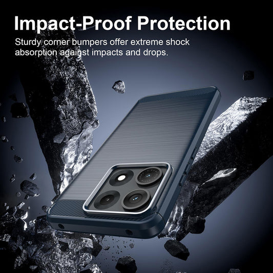 Coque pour Motorola Edge 70 Max, Techsuit, Carbone, Bleue
