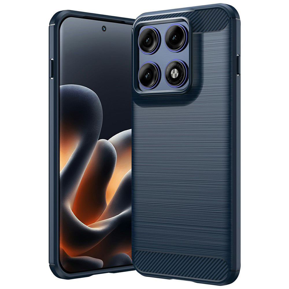 Coque pour Motorola Edge 70 Pro, Techsuit, Carbone, Bleue