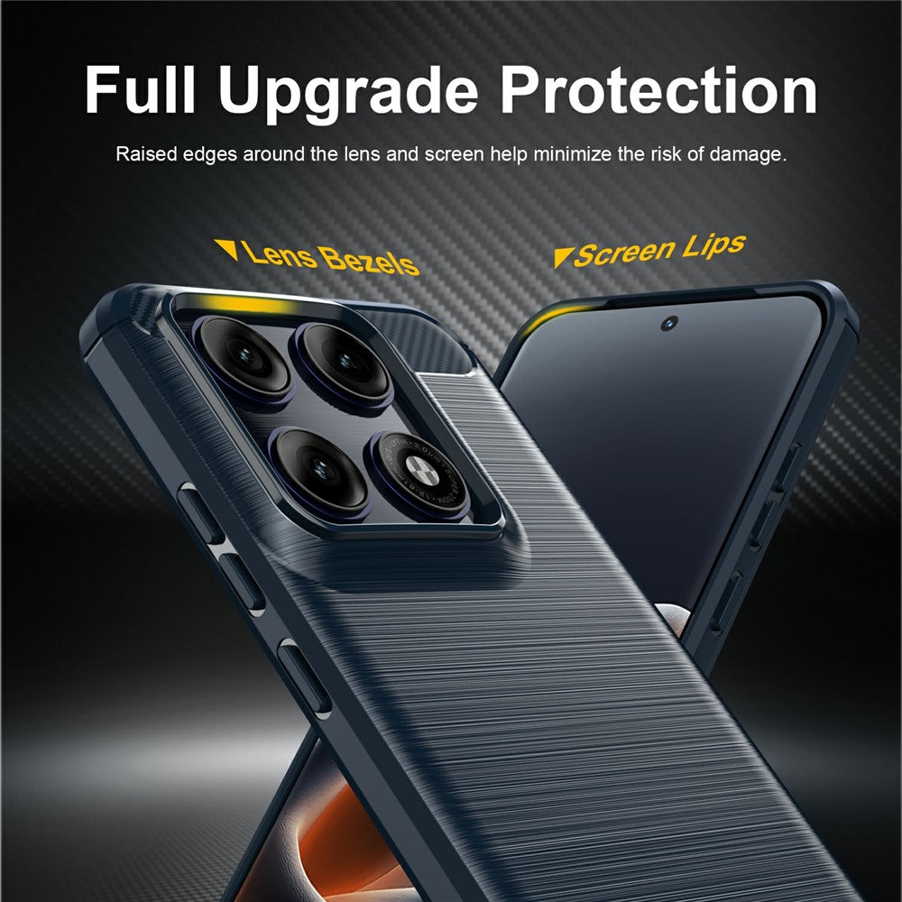 Coque pour Motorola Edge 70 Pro, Techsuit, Carbone, Bleue