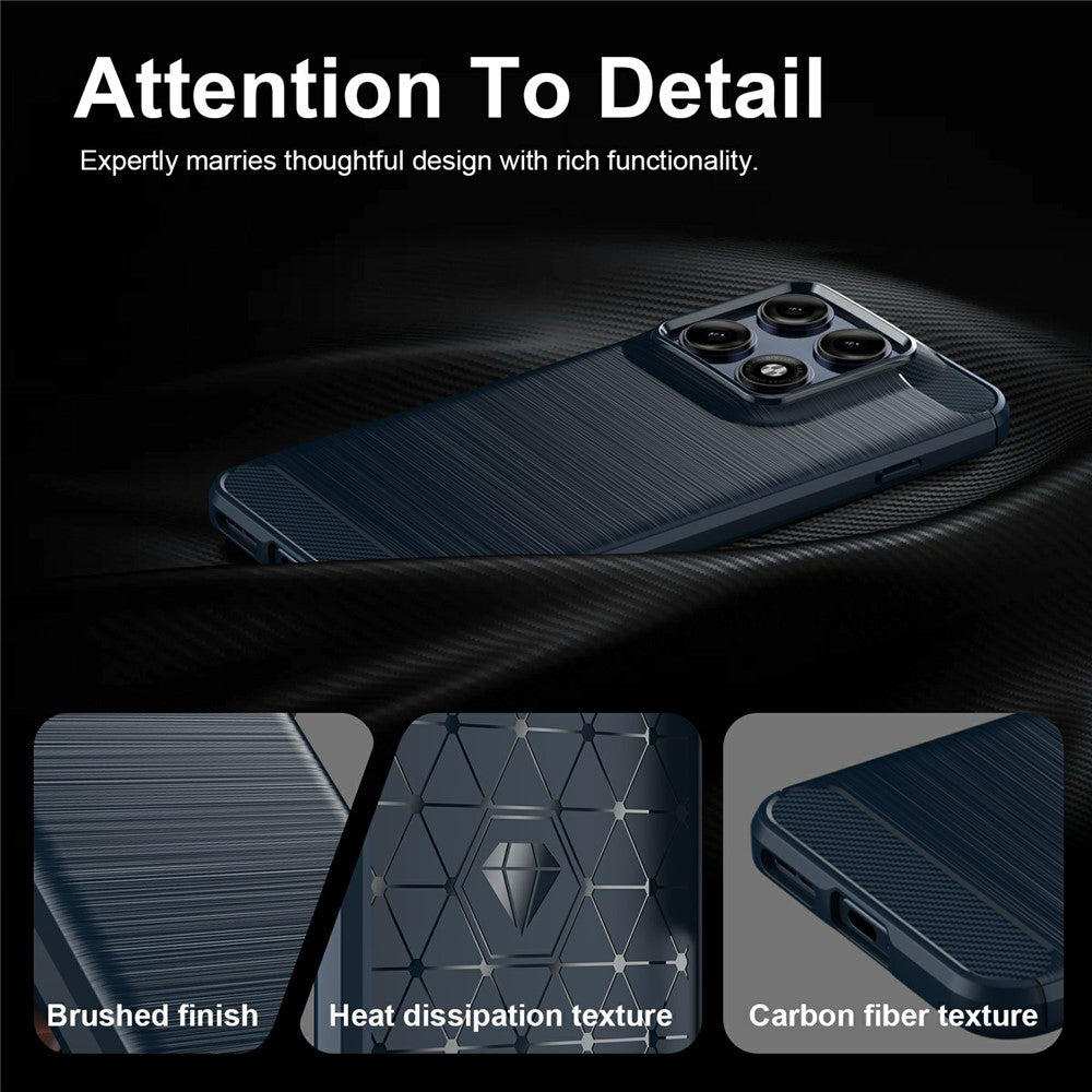 Coque pour Motorola Edge 70 Pro, Techsuit, Carbone, Bleue