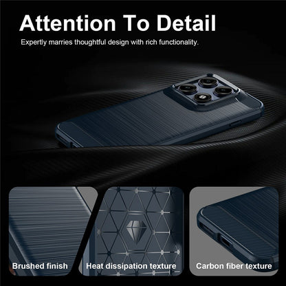 Coque pour Motorola Edge 70 Pro, Techsuit, Carbone, Bleue