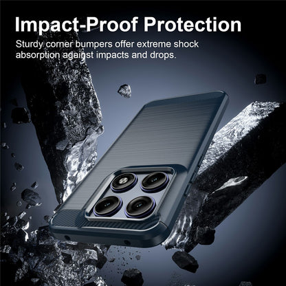 Coque pour Motorola Edge 70 Pro, Techsuit, Carbone, Bleue