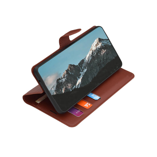 Coque pour Motorola Edge 70 Pro, Techsuit, Leather Folio, Marron
