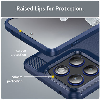 Housse pour Motorola Edge 70, Techsuit, Carbone, Bleue