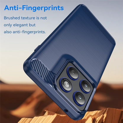 Housse pour Motorola Edge 70, Techsuit, Carbone, Bleue