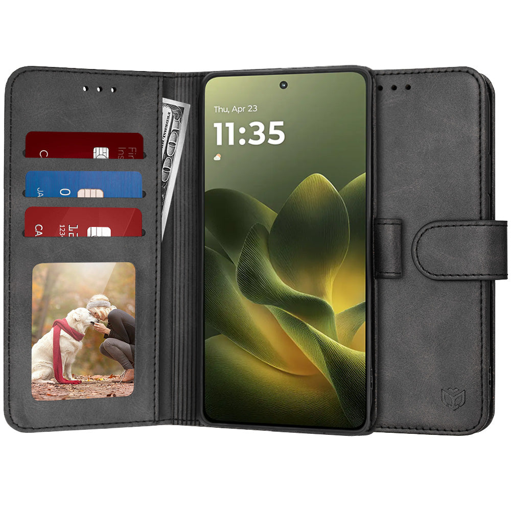 Étui pour Motorola Edge 70, Techsuit, Diary Book, Noir