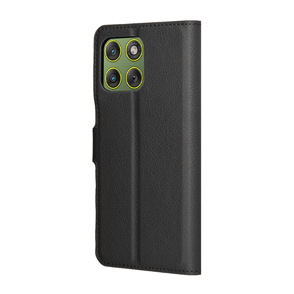Case for Motorola Edge 70, Techsuit, Leather Folio, Black