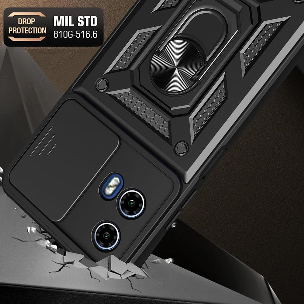 Coque pour Motorola Moto G15 / G15 Power, Techsuit, CamShield, Noire