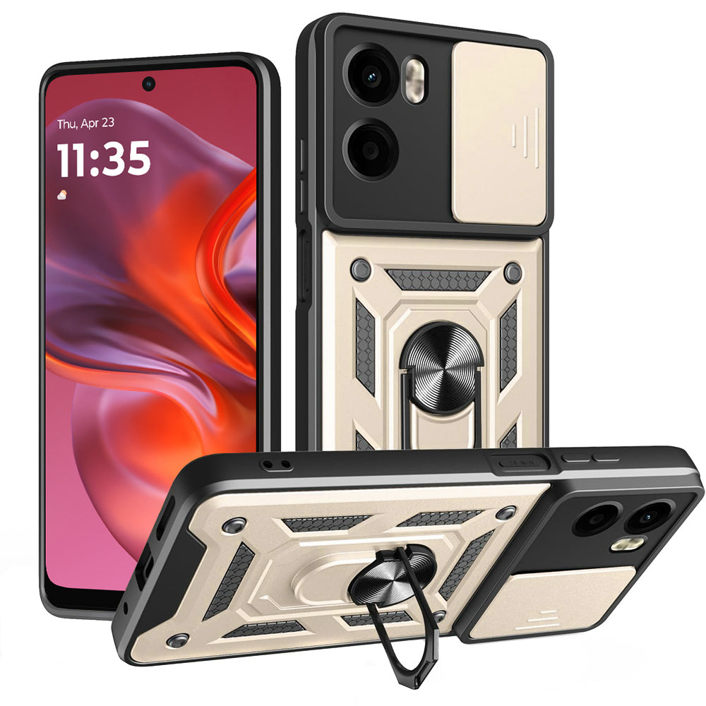 Coque pour Motorola Moto E15 / G05, Techsuit, CamShield, Dorée