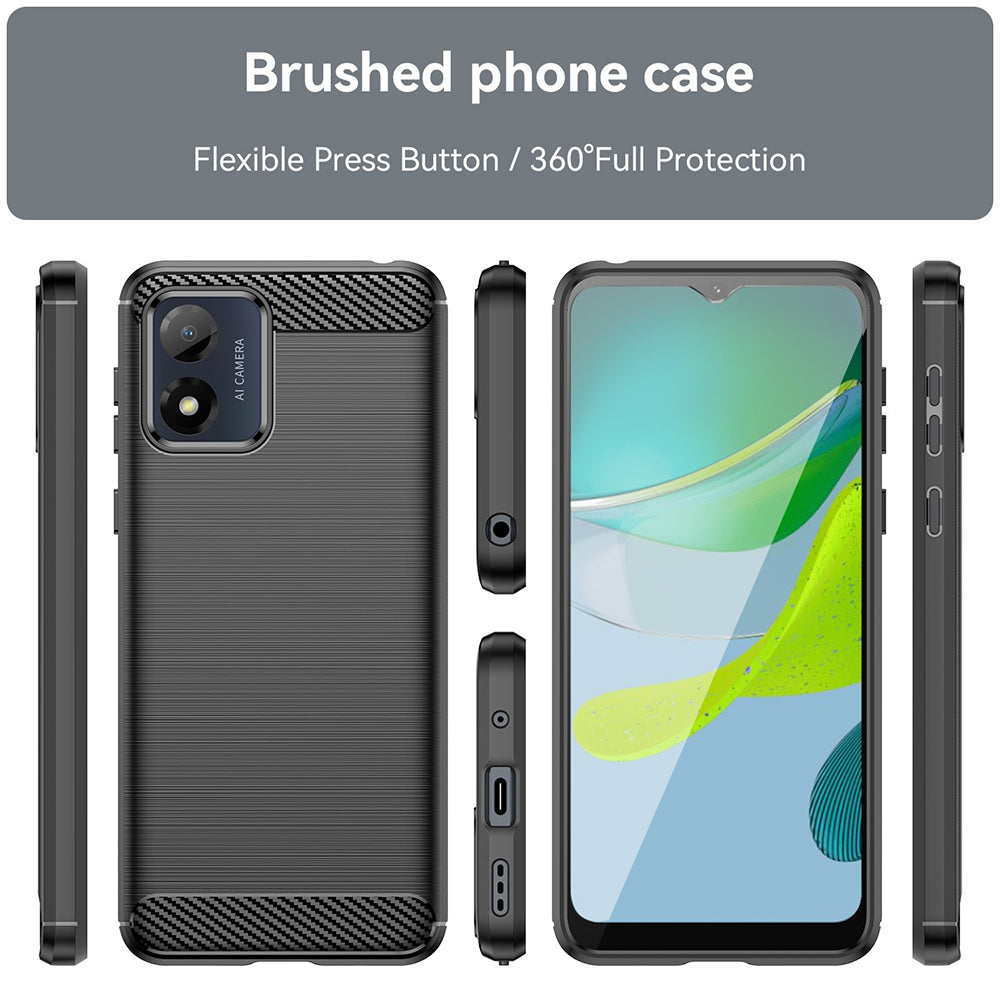 Case for Motorola Moto E13, Techsuit, Carbon, Black