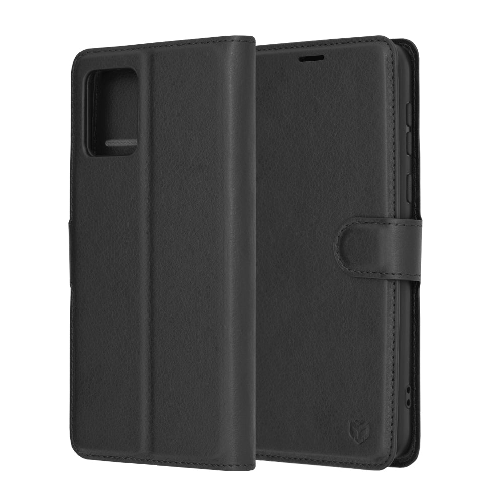 Étui pour Motorola Moto E13, Techsuit, Leather Folio, Noir